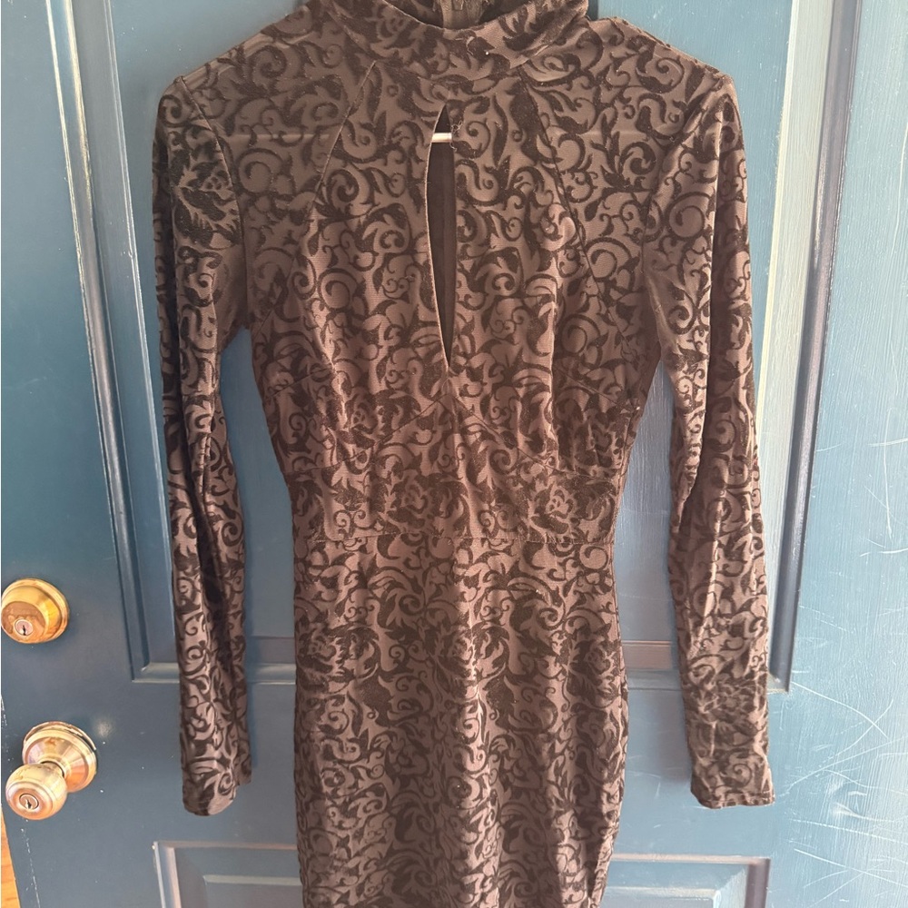 Windsor Black Floral Long Sleeve Dress